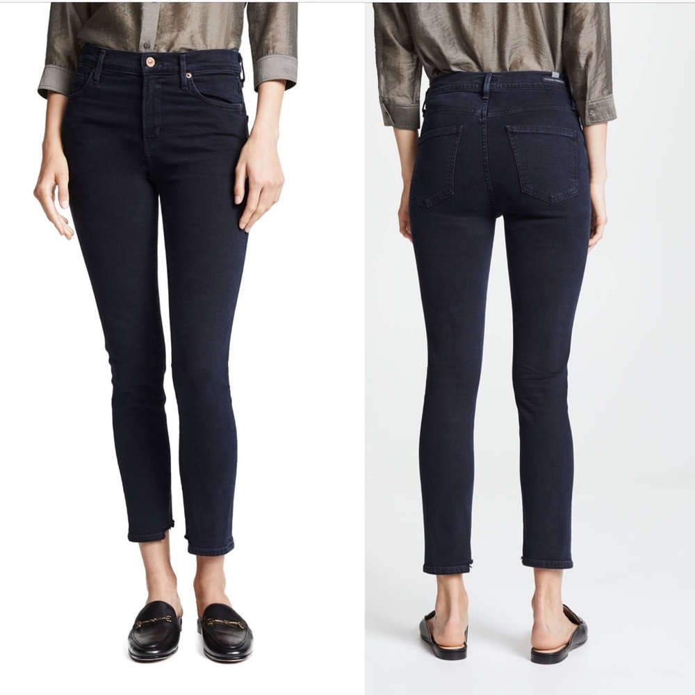 NEW Rocket Crop High Rise Jeans with Chewed Hem